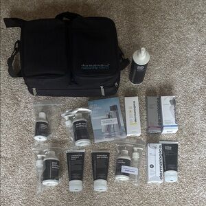 Dermalogica Black Bag with FULL SIZE Skincare Kit with Mixed Bottles